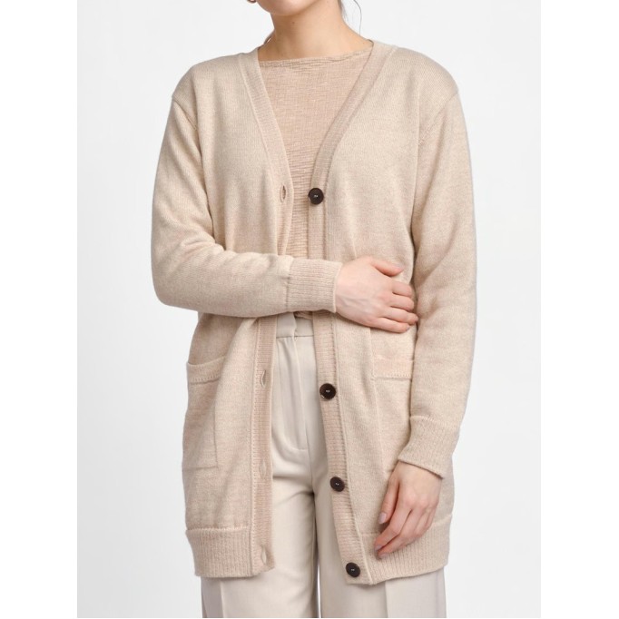 Women's khaki elegant knitted sweater