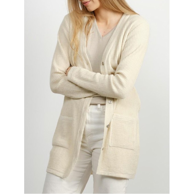 Women's khaki elegant knitted sweater