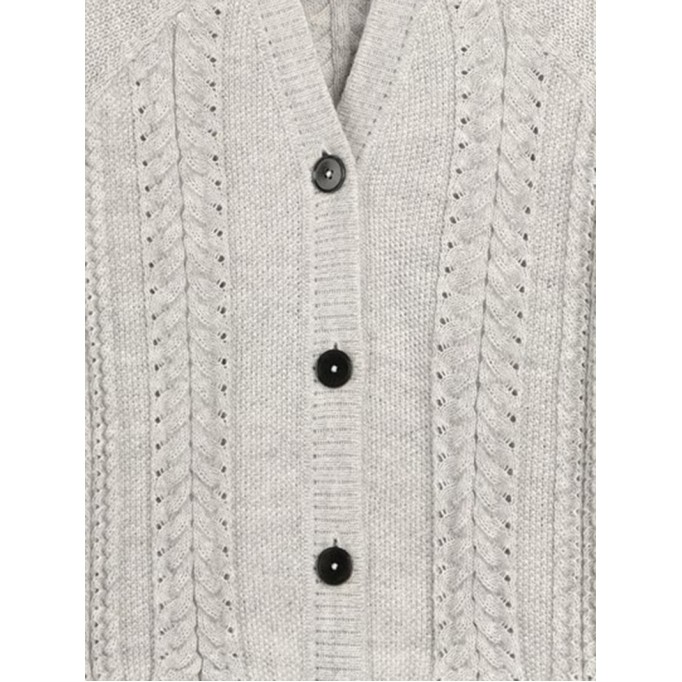 Women's light gray woven wool sweater