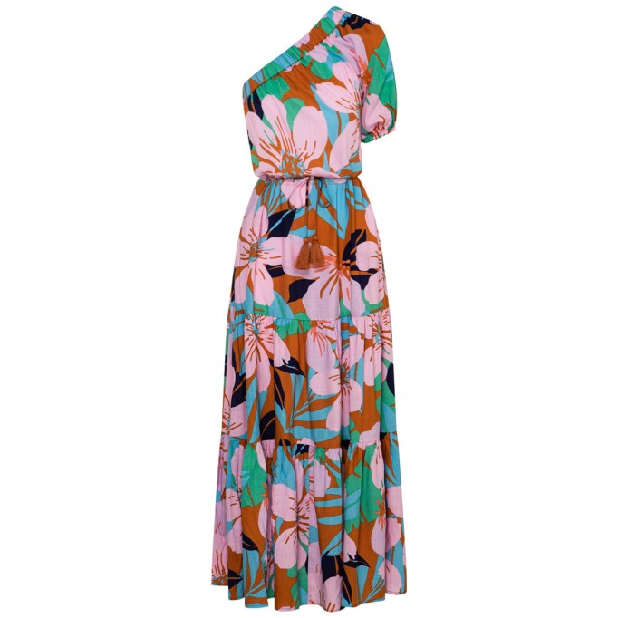 Women's one-shoulder asymmetrical holiday dress
