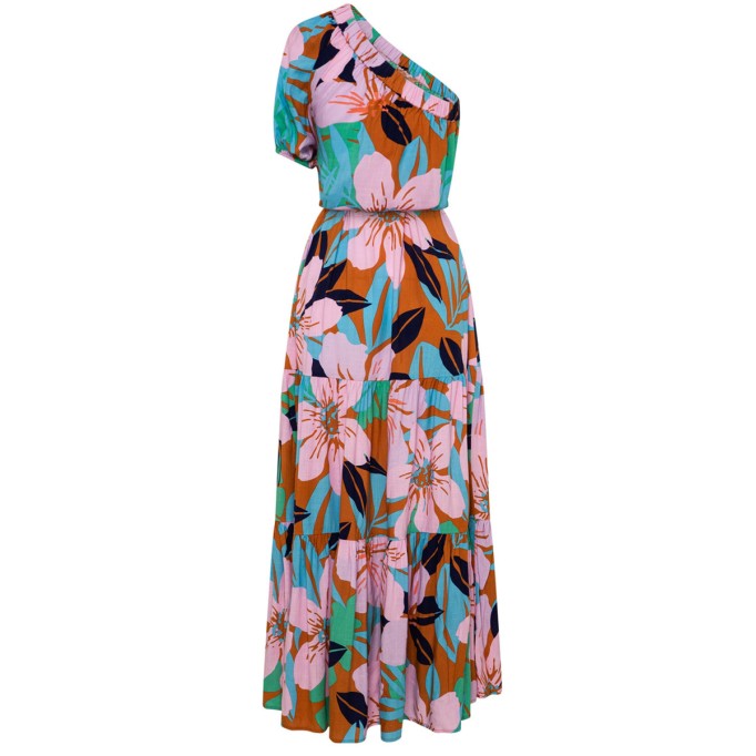 Women's one-shoulder asymmetrical holiday dress