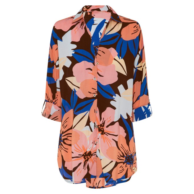 Women's pink printed shirt + short 2-piece set