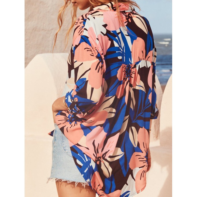 Women's pink printed shirt + short 2-piece set