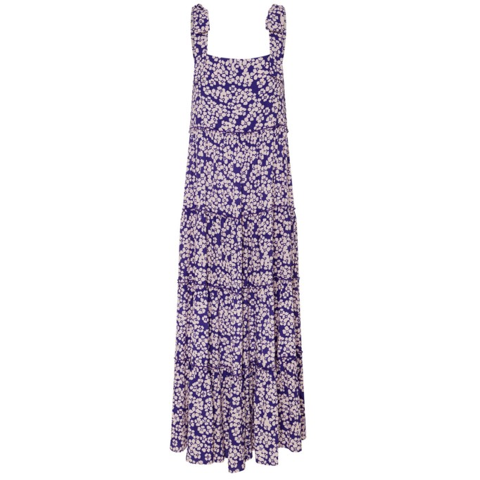 Women's printed holiday dress with straps