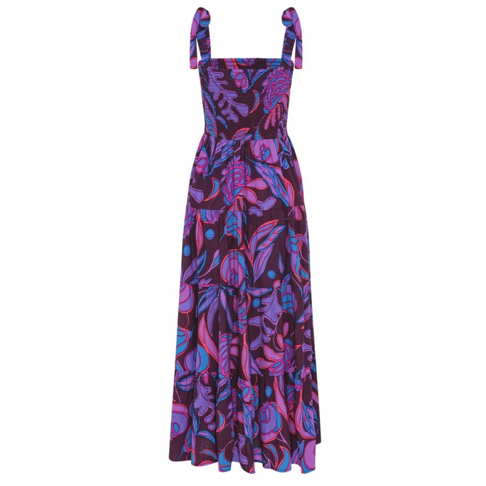 Women's purple print holiday color patchwork dress