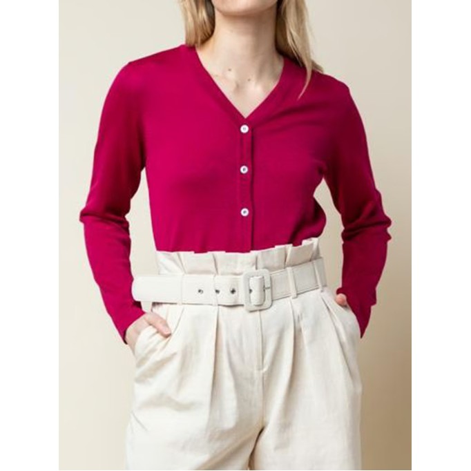 Women's red elegant knitted sweater