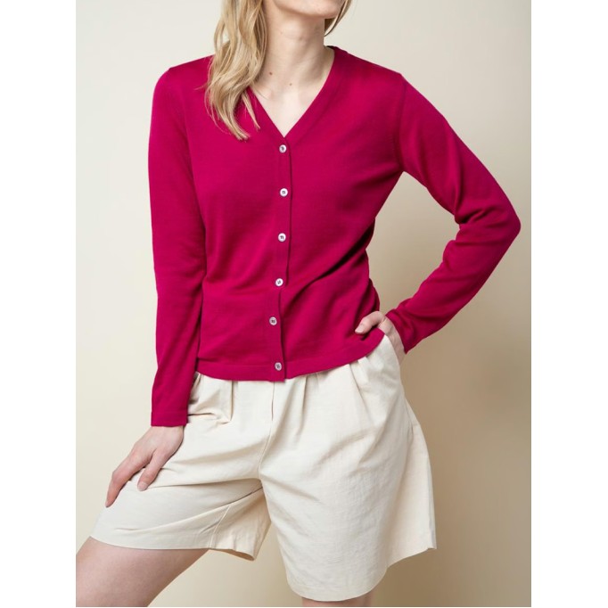 Women's red elegant knitted sweater