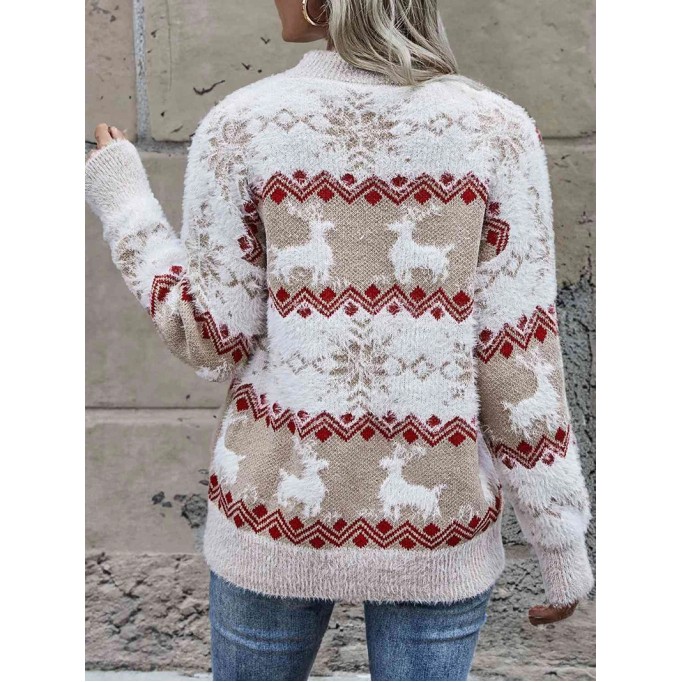 Women's round neck autumn and winter Christmas sweater