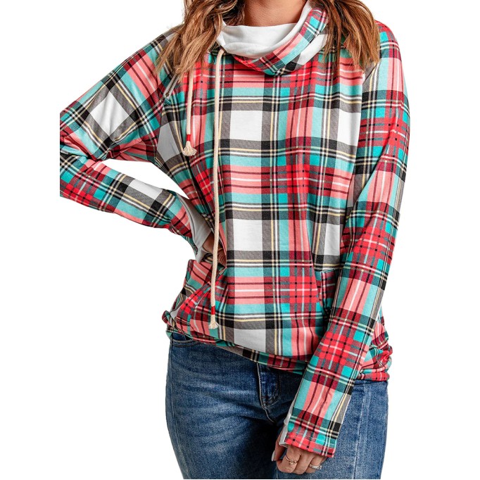 Women's Simple Plaid Hoodie