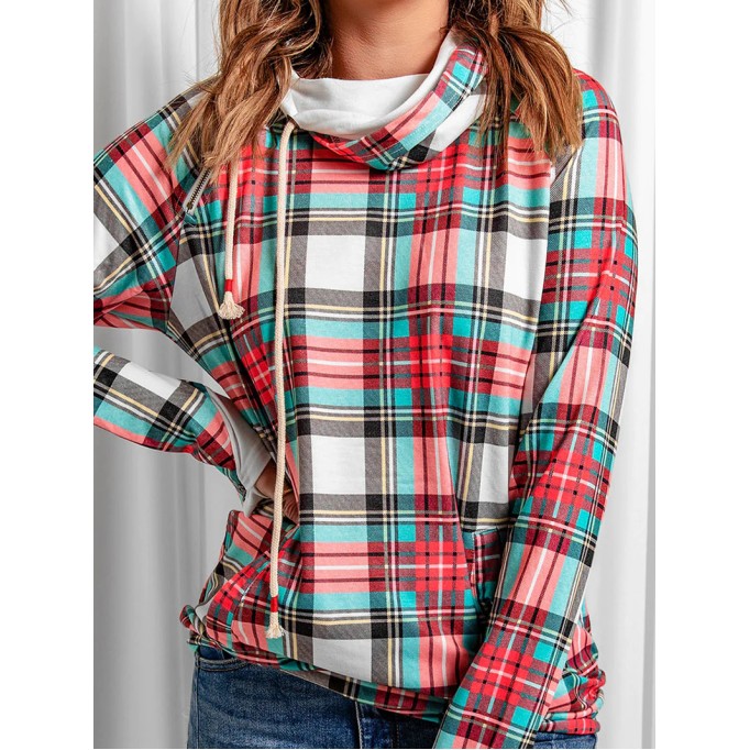 Women's Simple Plaid Hoodie