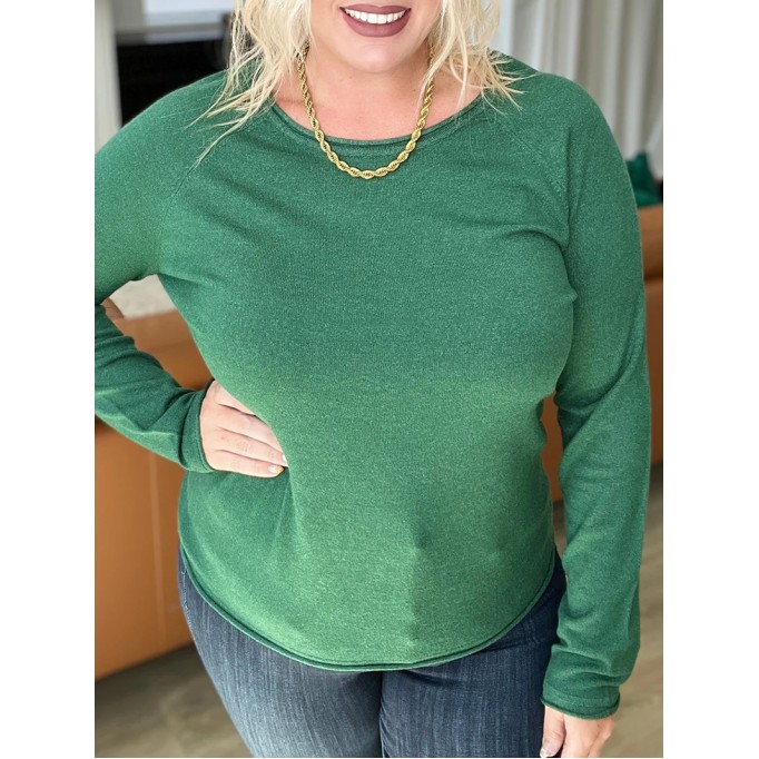 Women's simple solid color crew neck sweater