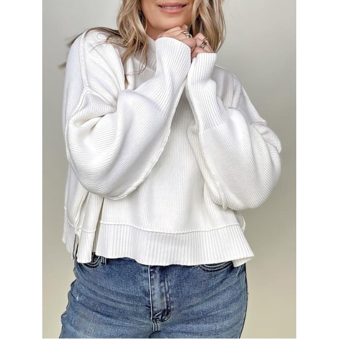 Women's simple solid color turtleneck sweater