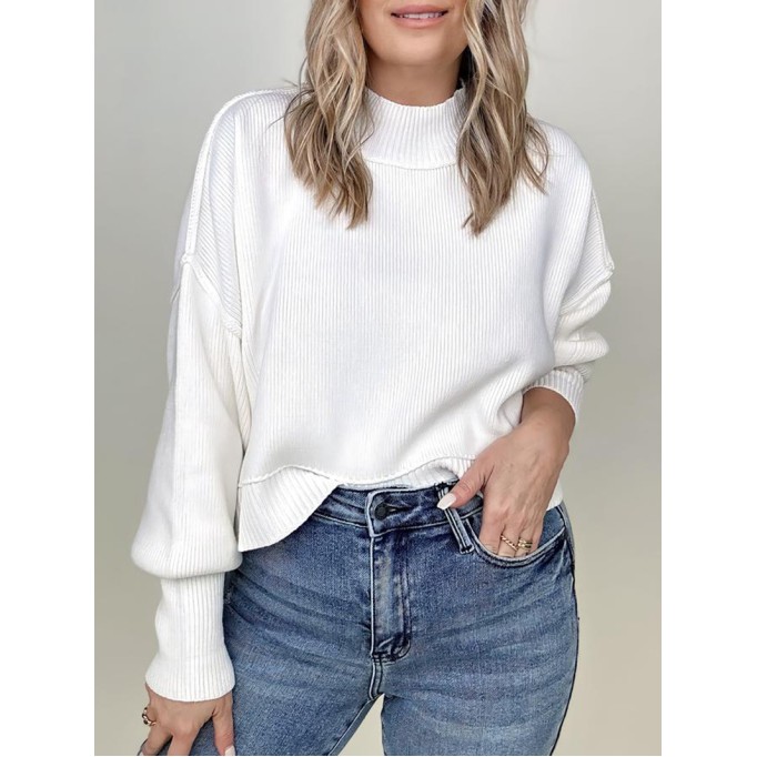 Women's simple solid color turtleneck sweater