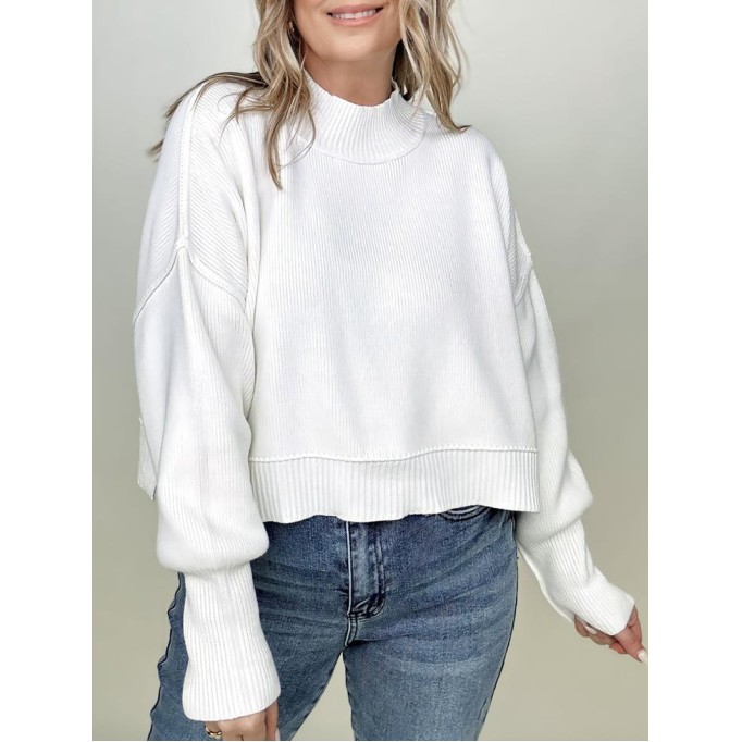 Women's simple solid color turtleneck sweater