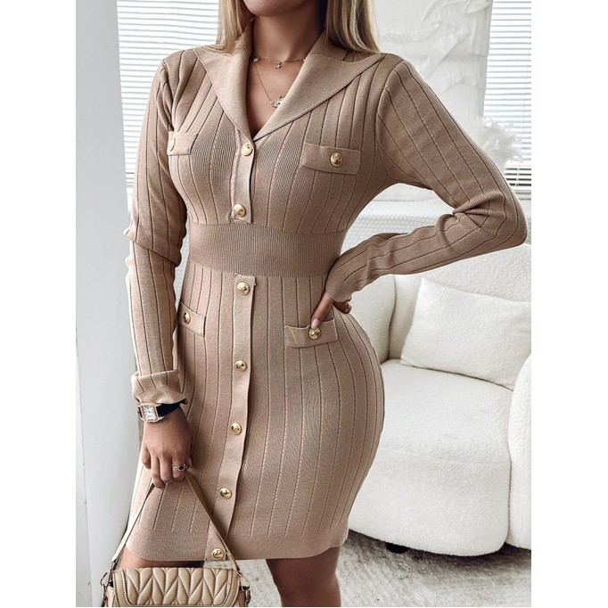 Women's slim long sleeve knitted dress
