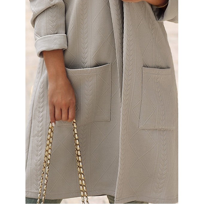 Women's solid color hooded coat