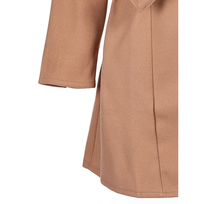 Women's solid color woolen coat