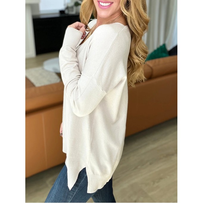 Women's V-neck autumn and winter sweater