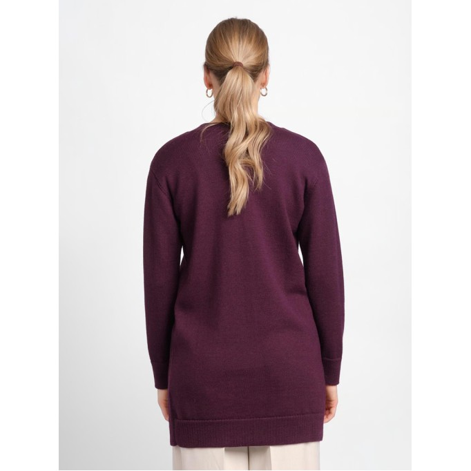 Women's wine red elegant knitted sweater