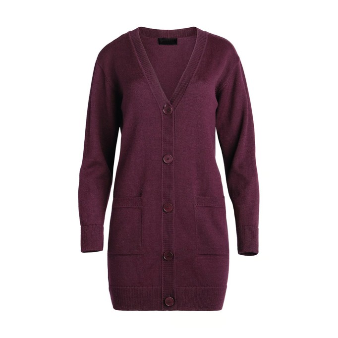 Women's wine red elegant knitted sweater