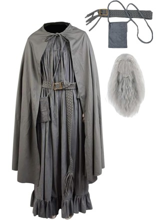 Men's The Fellowship of The Ring Gandalf Cosplay Costume Robe Cloak