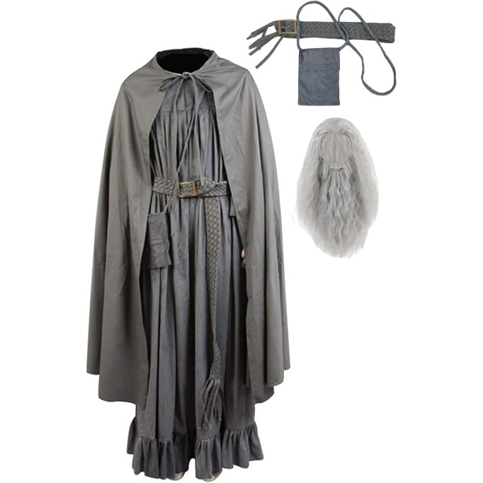 Men's The Fellowship of The Ring Gandalf Cosplay Costume Robe Cloak