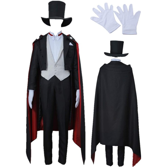 US Size Cosplay Tuxedo Mask Costume clothing full set Black