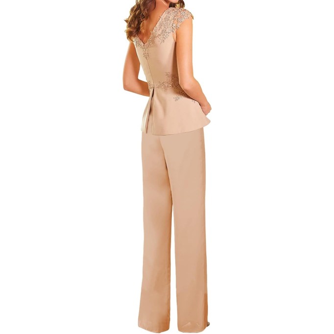 Mother of The Bride Pants Suits Dresses for Wedding Chiffon Long Formal Evening Gowns Lace Appliques Jumpsuits