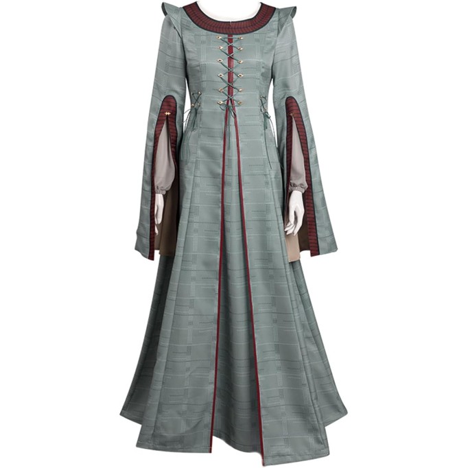 Cosplay Costume Grey Long Skirt Women Cosplay Anime Rave Clothing Adult Halloween