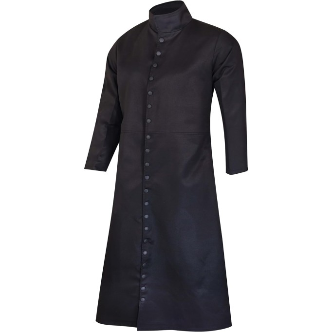 Long Ruffle Black Gothic Cosplay Trench Coat | Trench Coat Men | Long Coat