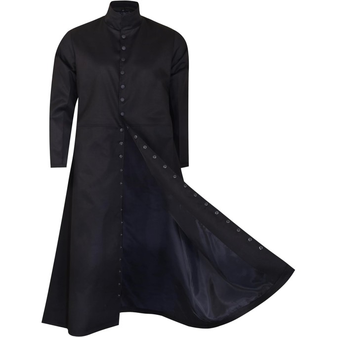 Long Ruffle Black Gothic Cosplay Trench Coat | Trench Coat Men | Long Coat