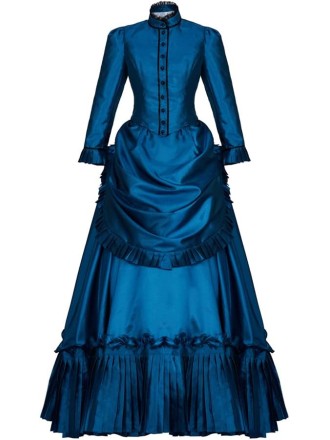 Ghosts Cosplay Costume Dress Vintage Victorian Bustle Dress Civil War Southern Belle Ball Gown Dress