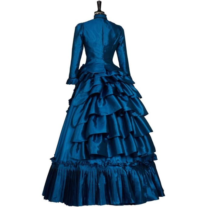 Ghosts Cosplay Costume Dress Vintage Victorian Bustle Dress Civil War Southern Belle Ball Gown Dress