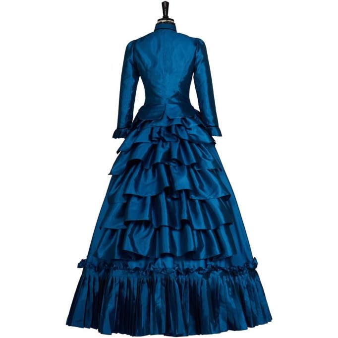 Ghosts Cosplay Costume Dress Vintage Victorian Bustle Dress Civil War Southern Belle Ball Gown Dress