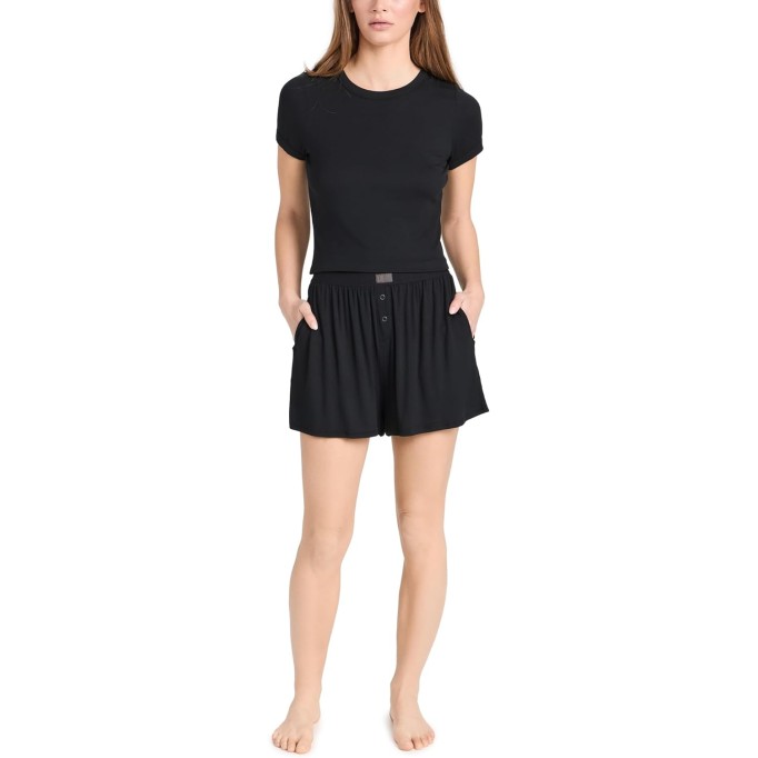 Women's Soft Modal Rib Tee Shorts Set