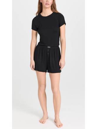 Women's Soft Modal Rib Tee Shorts Set