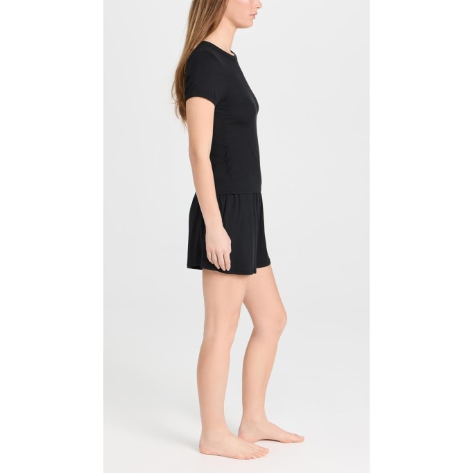 Women's Soft Modal Rib Tee Shorts Set